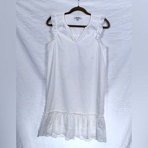 MADEWELL White Eyelet Scalloped Edged Dress